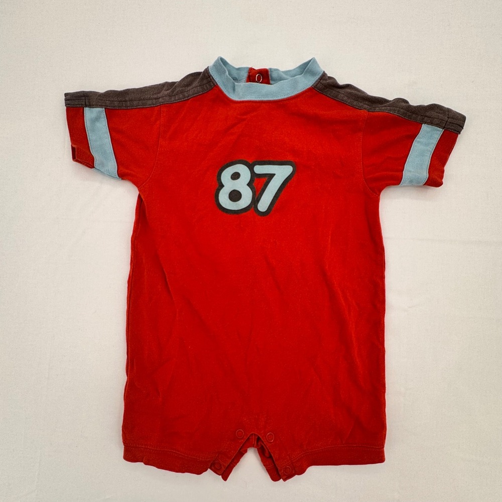Vintage Gymboree 2000s Sporty Romper 24 Months Short Sleeve One Piece 87 Patch